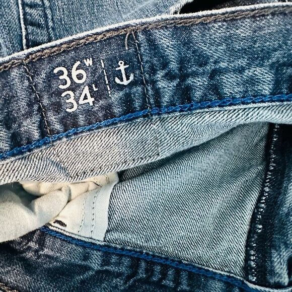 Nautica Loose Fit Relaxed Jeans Distressed Blue Mens Size 36W x 34L Straight Leg - Picture 4 of 10